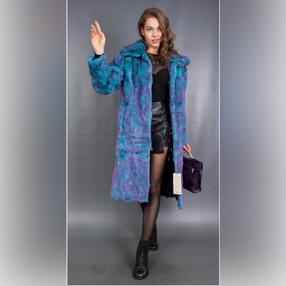 Elegant Blue and Purple Trench Coat